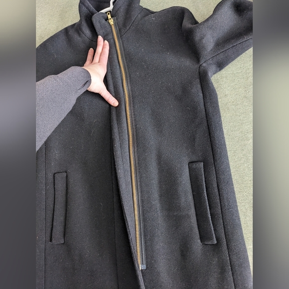 J.Crew Black Wool City Coat size 0 - Picture 10 of 10